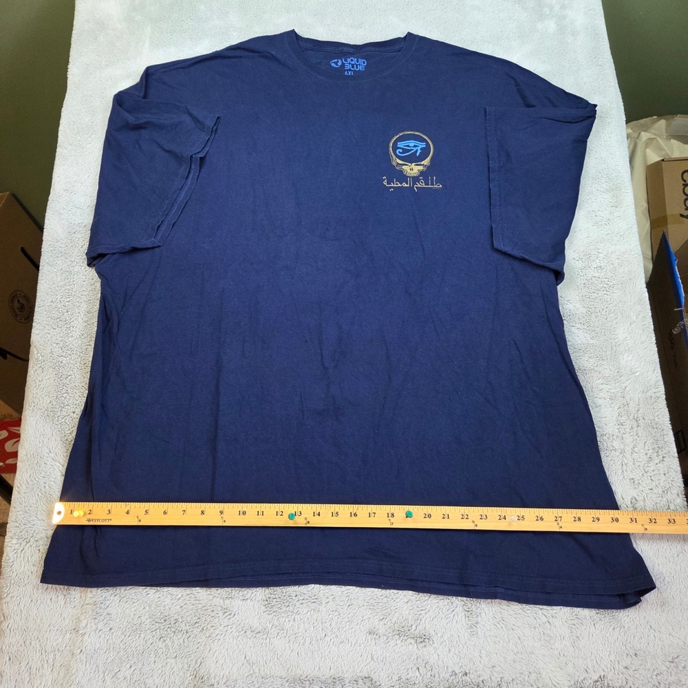 Liquid Blue Grateful Dead Egypt 1978 Giza Graphic T-Shirt Mens 6XL Navy Blue Tee